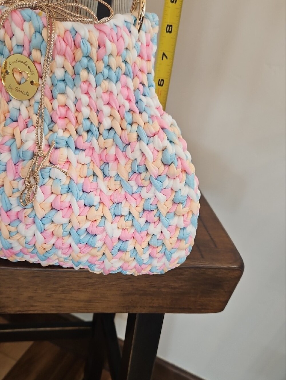 Pastel Hand Crocheted Chain-Handle Bag - Picture 3 of 4